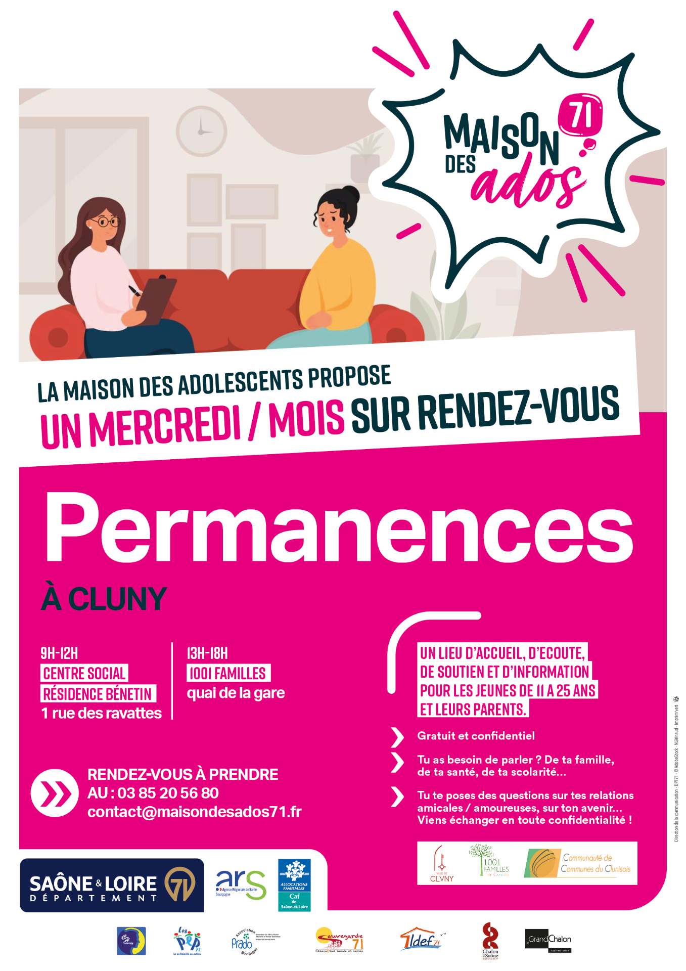 MACON : OUVERTURE A CLUNY D UNE PERMANENCE MAISON DES ADOLESCENTS